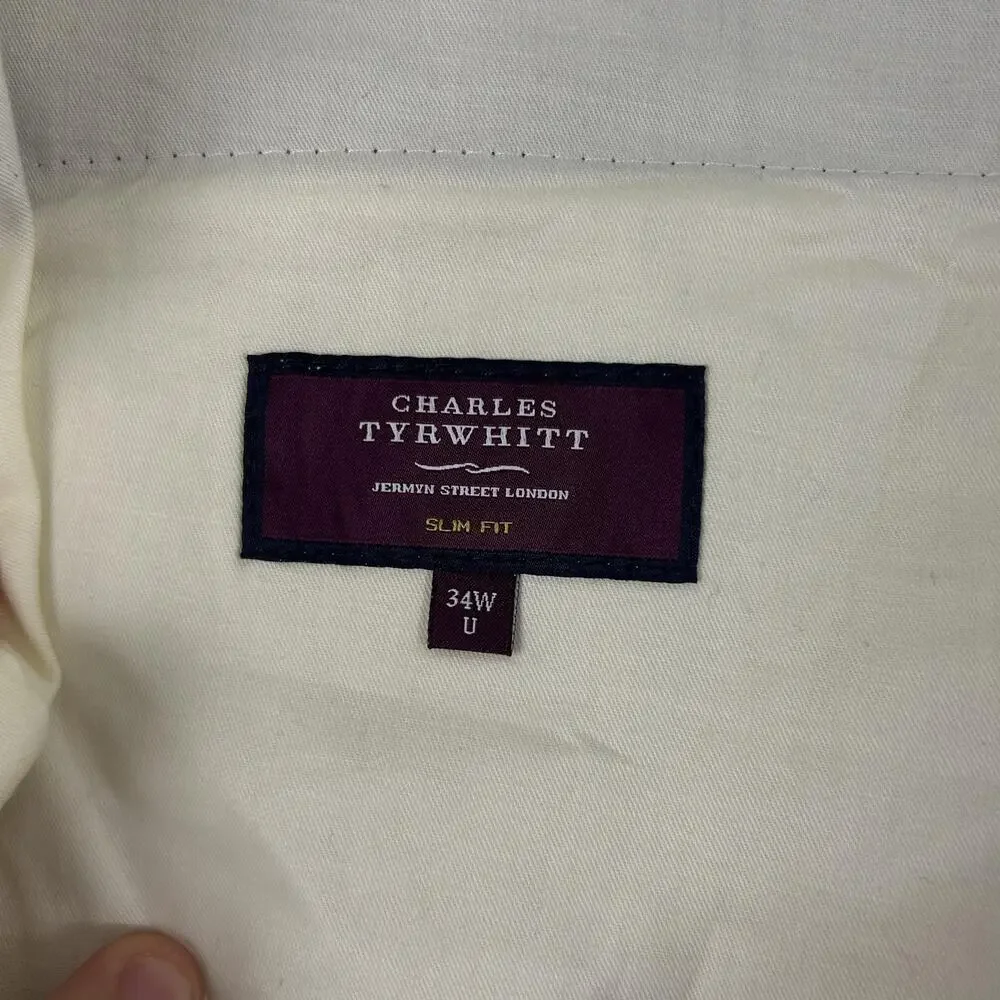 Charles Tyrwhitt Suit Mens 40R Gray Wool Slim Fit 36x32 Reda Super 130s Business
